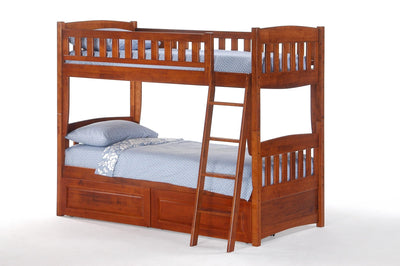 Night & Day Cinnamon Twin/Twin Bunk Bed #color_cherry