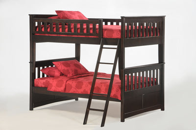 Night & Day Ginger Full/Full Bunk Bed #color_chocolate