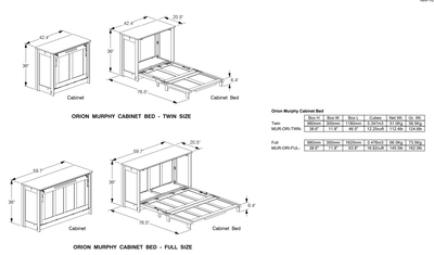 Orion Murphy Folding Cabinet Bed (Twin or Full)