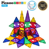PicassoTiles 82-pc Set Magnetic Blocks Plus 2 Cars