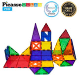 PicassoTiles 82-pc Set Magnetic Blocks Plus 2 Cars