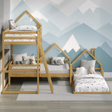 P'Kolino Casita Bed Bundle for kids featuring a stylish house-frame design with mattress and accessories included.