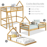 P'Kolino Casita Bed Bundle for kids featuring a stylish house-frame design with mattress and accessories included.