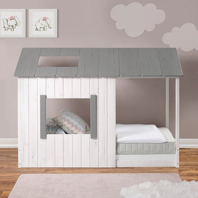 P'Kolino Toddler Kid's House Twin Montessori Floor Bed #color_white