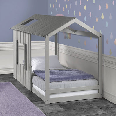 P'Kolino Toddler Kid's House Twin Montessori Floor Bed #color_grey