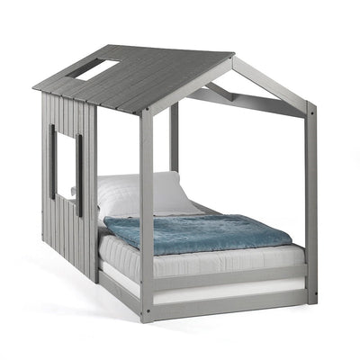 P'Kolino Toddler Kid's House Twin Montessori Floor Bed #color_grey