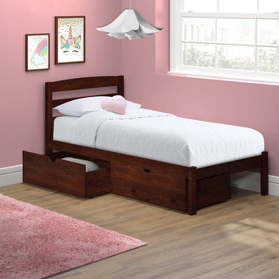 P'kolino Solid Pine Twin Bed with Trundle or Drawer Set #color_cherry