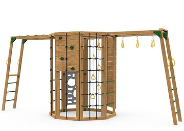 Backyard Playset with Cliff-Hanger| Silver, 15 Activities