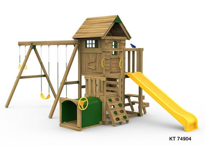 outdoor playhouse swing set