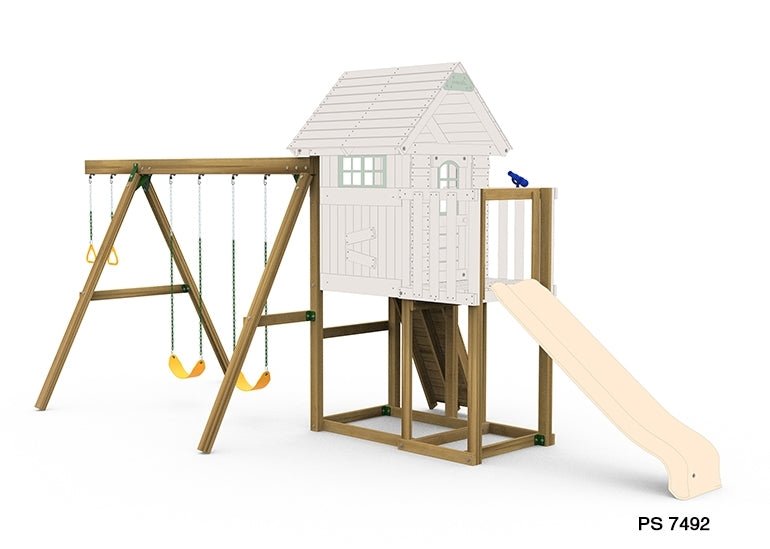 outdoor playhouse swing set