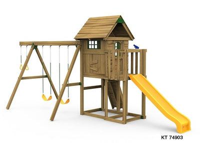 outdoor playhouse swing set