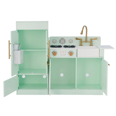 Teamson Kids Little Chef Charlotte Modern Play Kitchen, Mint/Gold