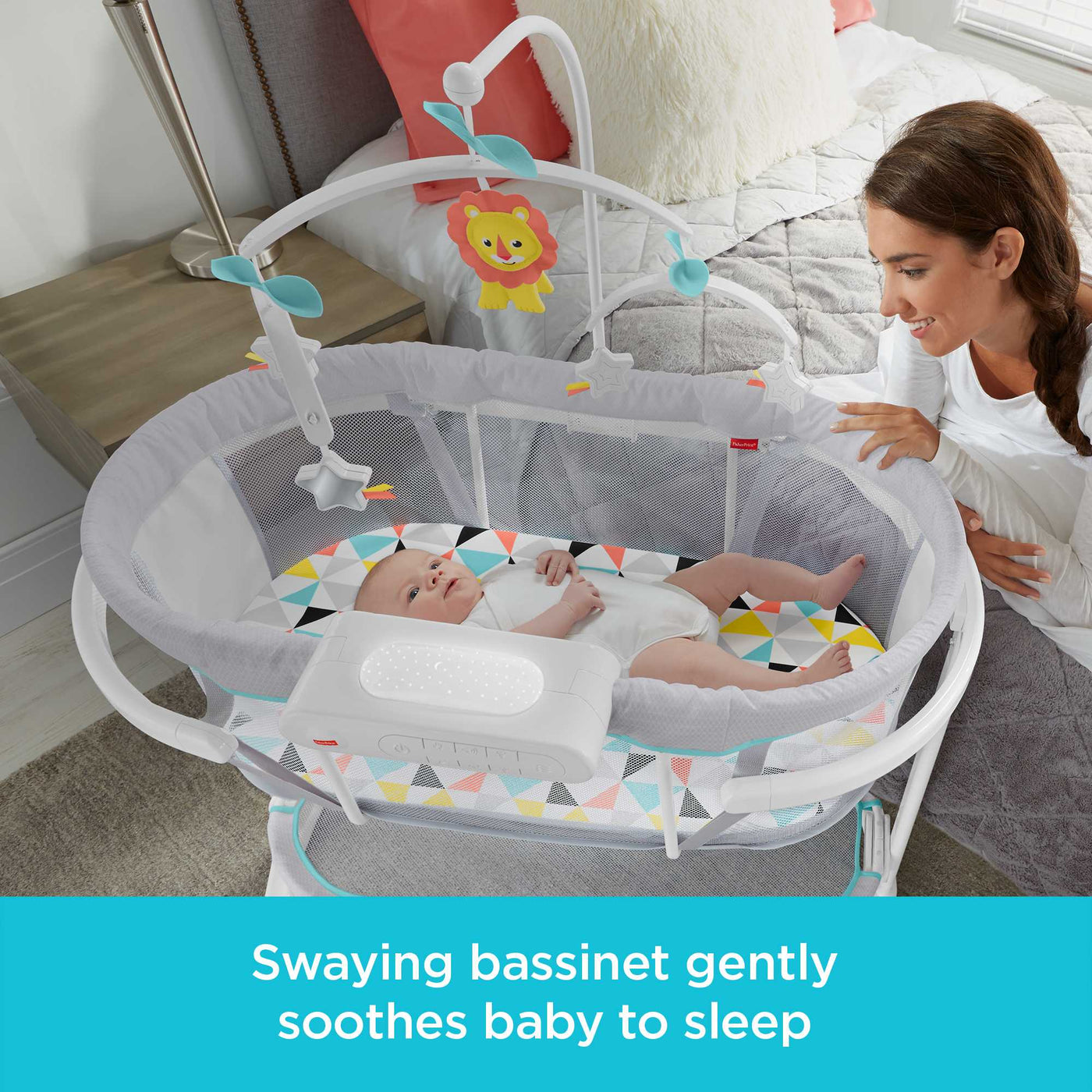 Fisher-Price Soothing Motions Bassinet, Windmill With Frustration-Free Packaging