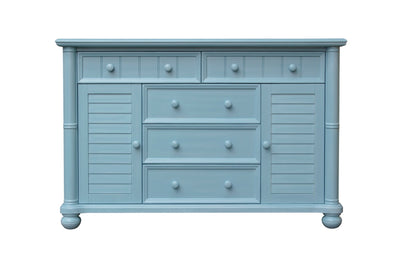 Sunset Trading Cool Breeze Bedroom Dresser | 5 Drawers | 2 Cabinets