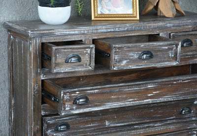 Sunset Trading Cottage Chest | Solid Wood | Distressed Brushed White