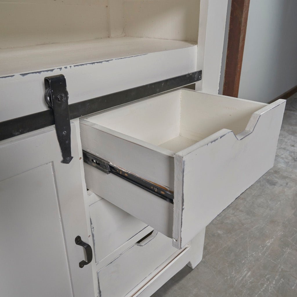 Sunset Trading Cottage Sliding Barn Door Chest | White | Raftwood