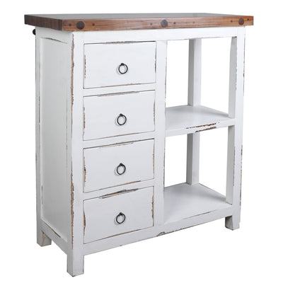 Sunset Trading Cottage Whitewashed Basket Cabinet