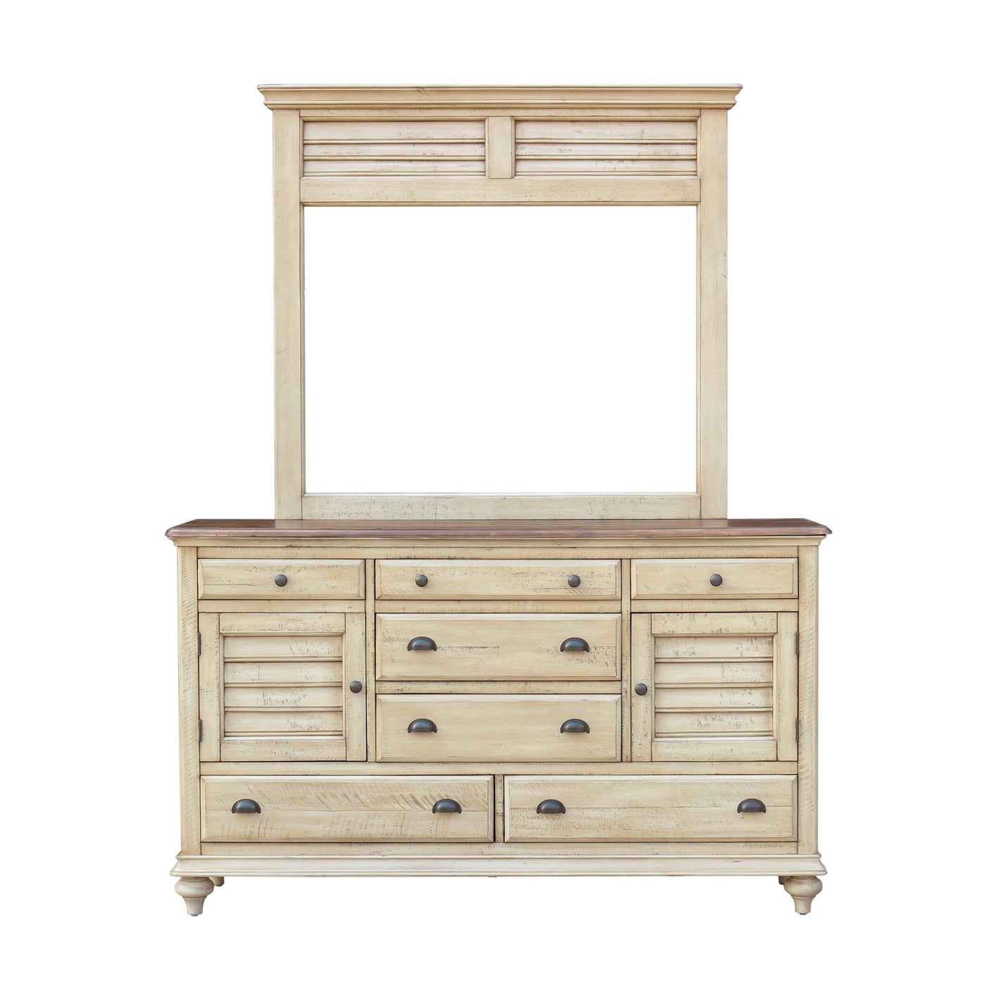 Sunset Trading Shades of Sand Dresser with Shutter Mirror