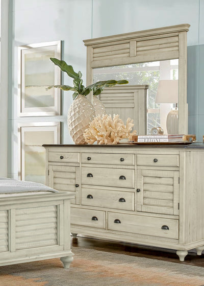 Sunset Trading Shades of Sand Dresser with Shutter Mirror