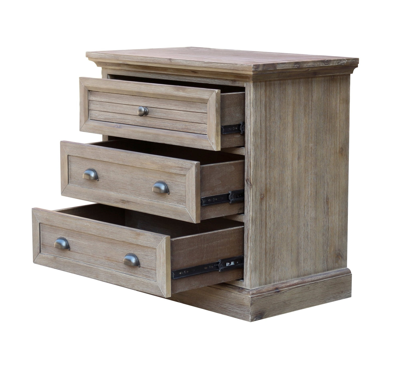 Sunset Trading Solstice Grey 3 Drawer Nightstand