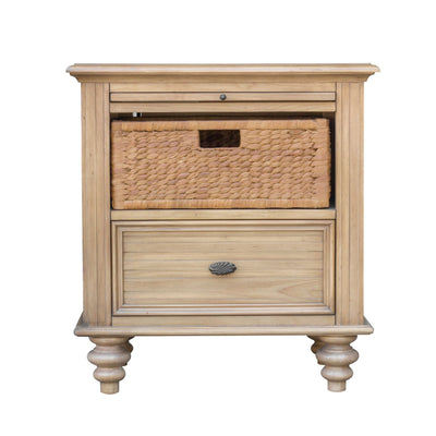 Sunset Trading Vintage Casual Nightstand with Basket