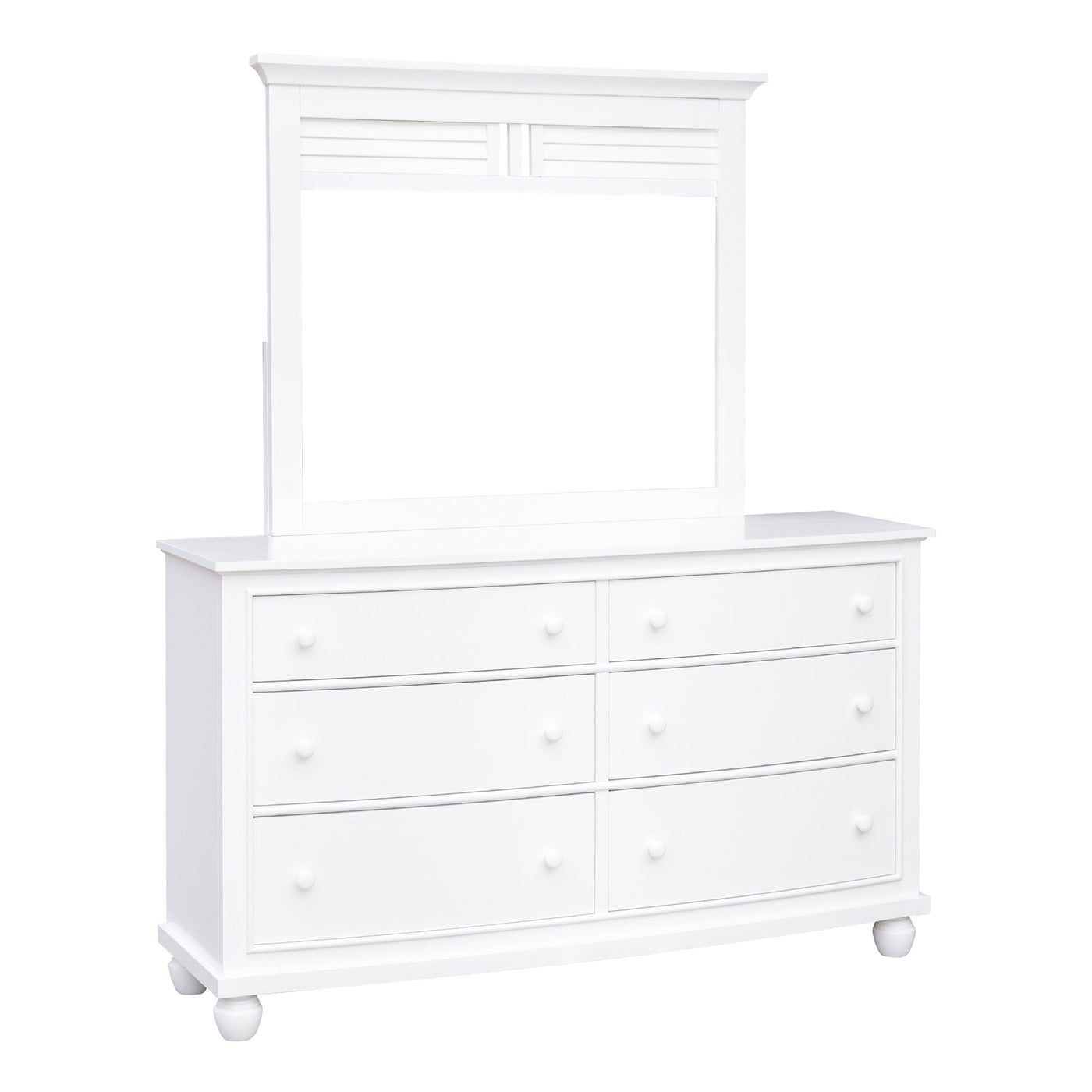 Sunset Trading White Shutter Wood Dresser with Mirror