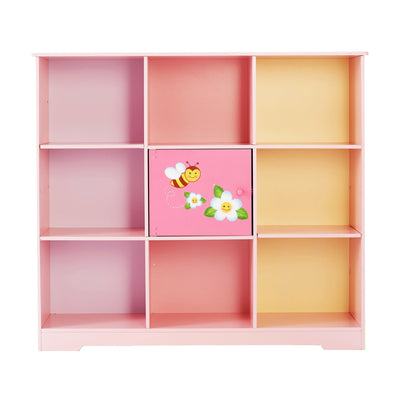 Fantasy Fields Kids Painted Wooden Magic Garden Adjustable Cube Bookshelf, Pink