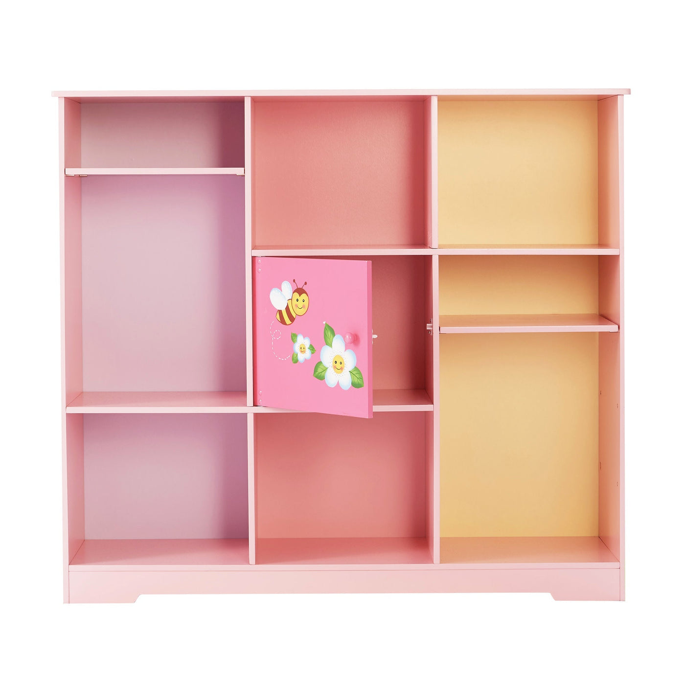 Fantasy Fields Kids Painted Wooden Magic Garden Adjustable Cube Bookshelf, Pink