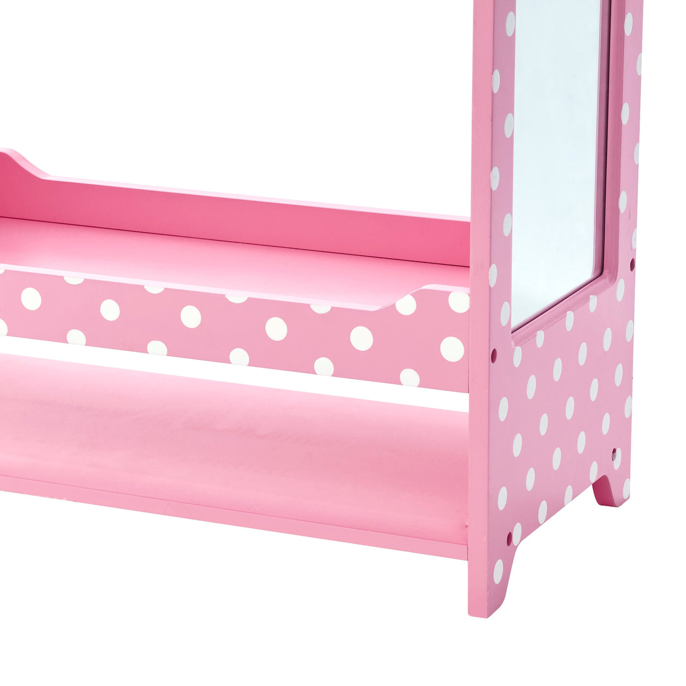 Fantasy Fields Kids Polka Dots Clothing Rack with Storage, Pink