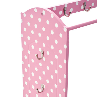 Fantasy Fields Kids Polka Dots Clothing Rack with Storage, Pink