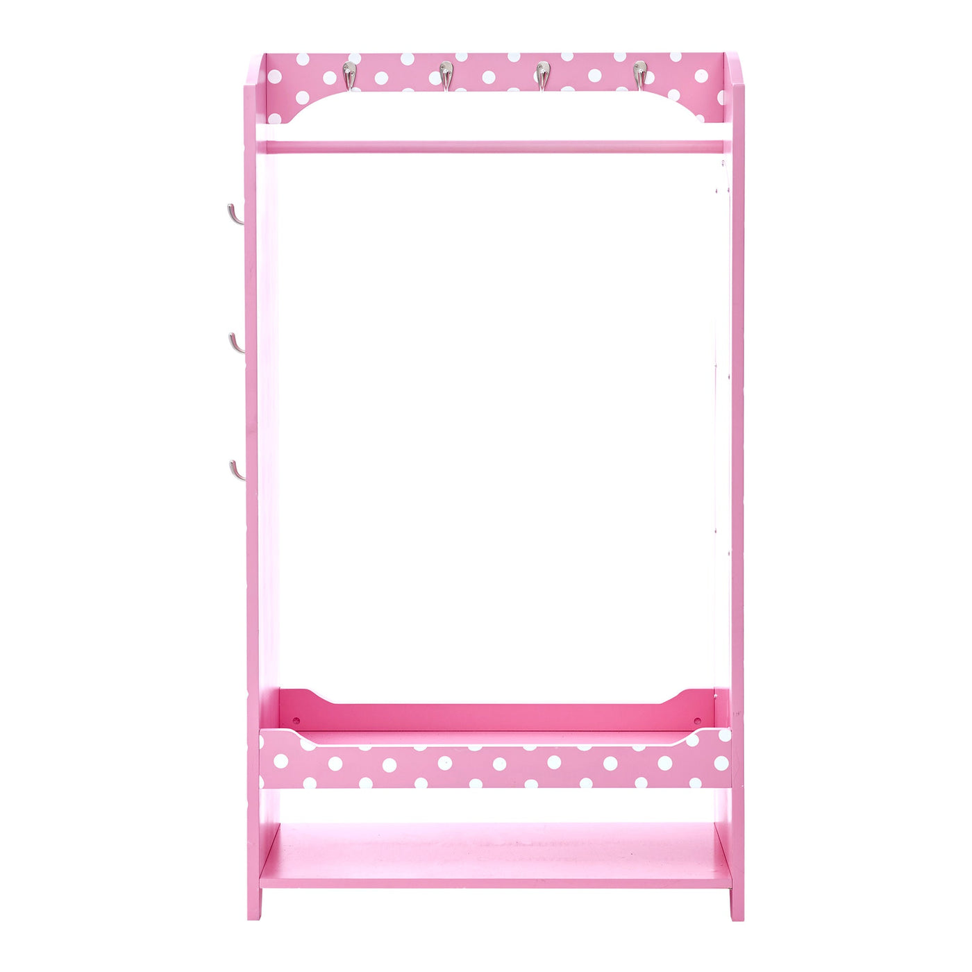 Fantasy Fields Kids Polka Dots Clothing Rack with Storage, Pink