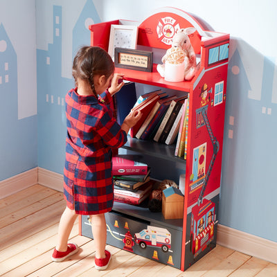 Fantasy Fields Little Fire Fighters Bookshelf with Drawer, Red