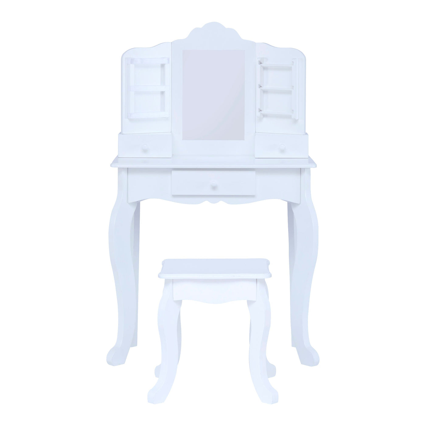 Fantasy Fields Little Princess Anna Vanity Set with Mirror, Drawers, Jewelry Storage, and Stool, White