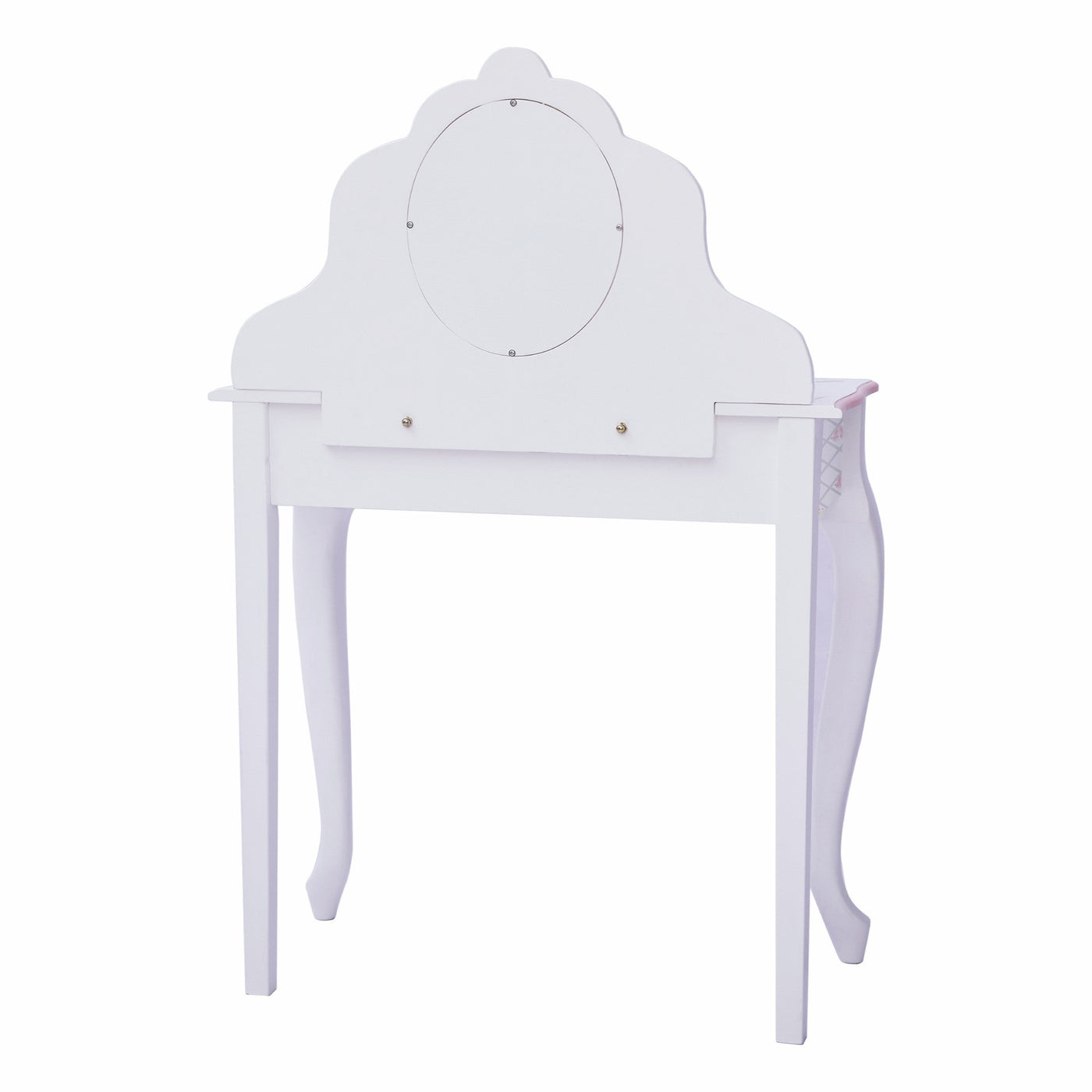 Fantasy Fields Swan Lake Kids Vanity Table Set with Stool, White/Gray