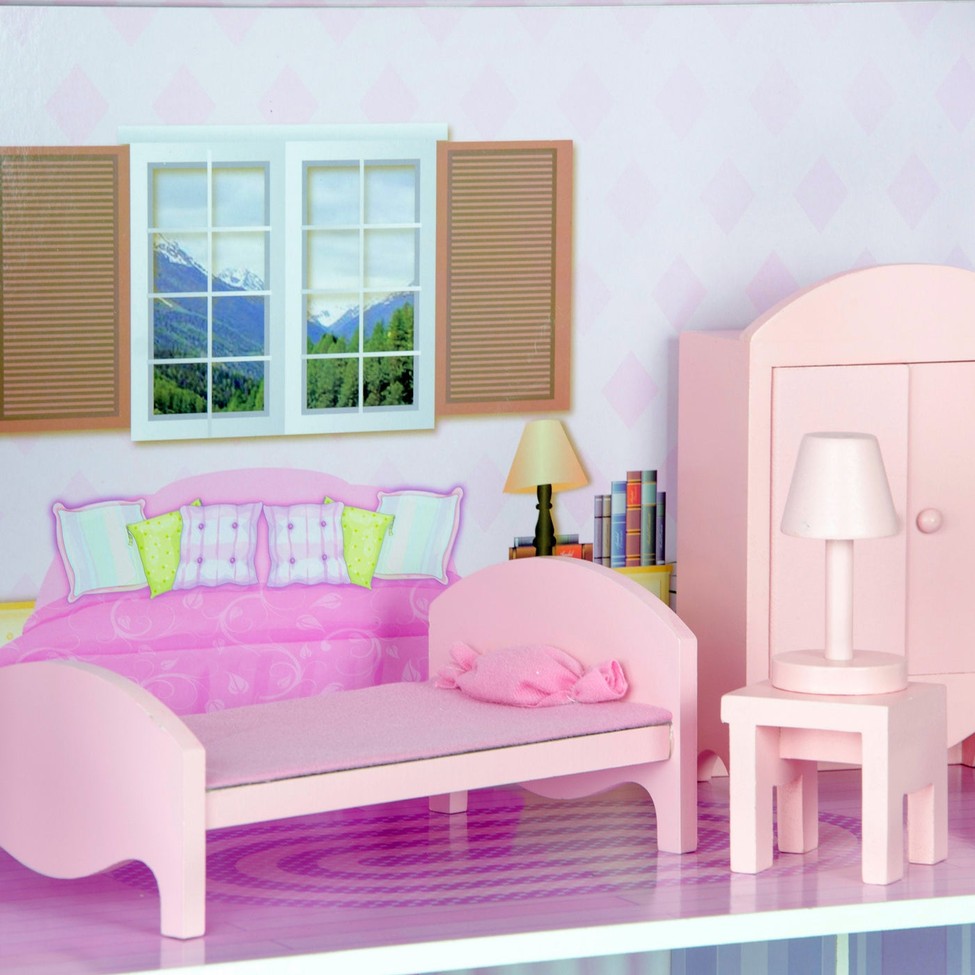 Olivia's Little World Dreamland Tiffany Dollhouse with 12 Accessories, Pink/Purple