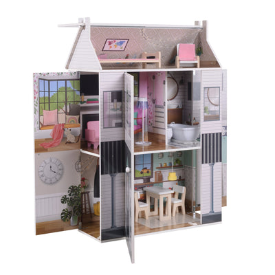 Olivia's Little World Wooden Dreamland Farmhouse Dollhouse Set