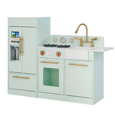 Teamson Kids Little Chef Charlotte Modern Play Kitchen, Mint/Gold