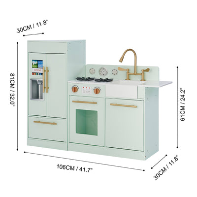 Teamson Kids Little Chef Charlotte Modern Play Kitchen, Mint/Gold