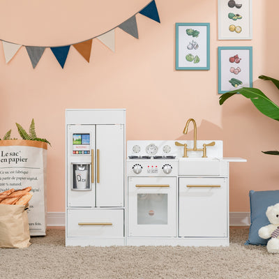 Teamson Kids Little Chef Charlotte Modern Play Kitchen, White/Gold