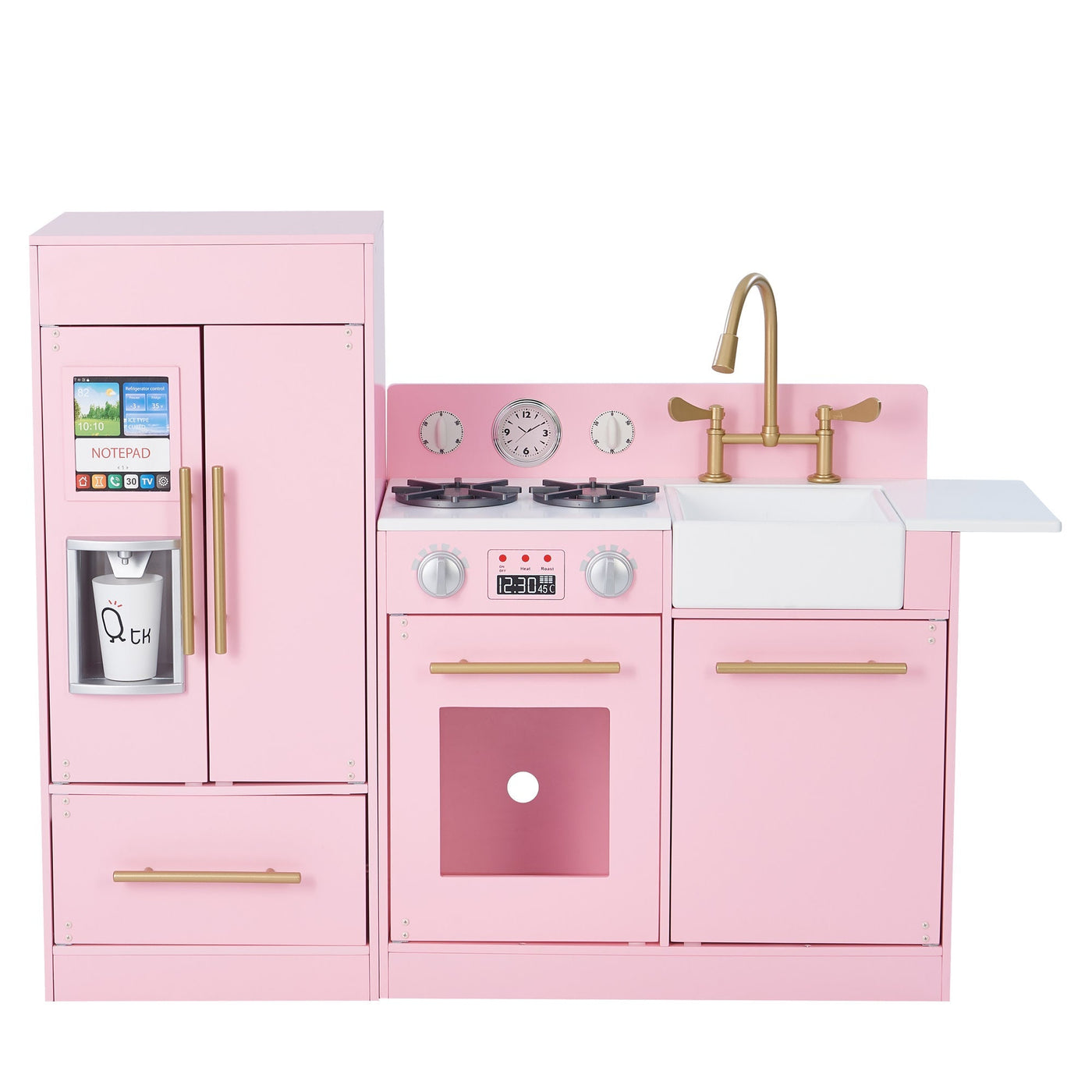 Teamson Kids Little Chef Charlotte Play Kitchen & Refrigerator Set, Pink