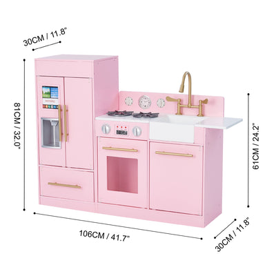 Teamson Kids Little Chef Charlotte Play Kitchen & Refrigerator Set, Pink