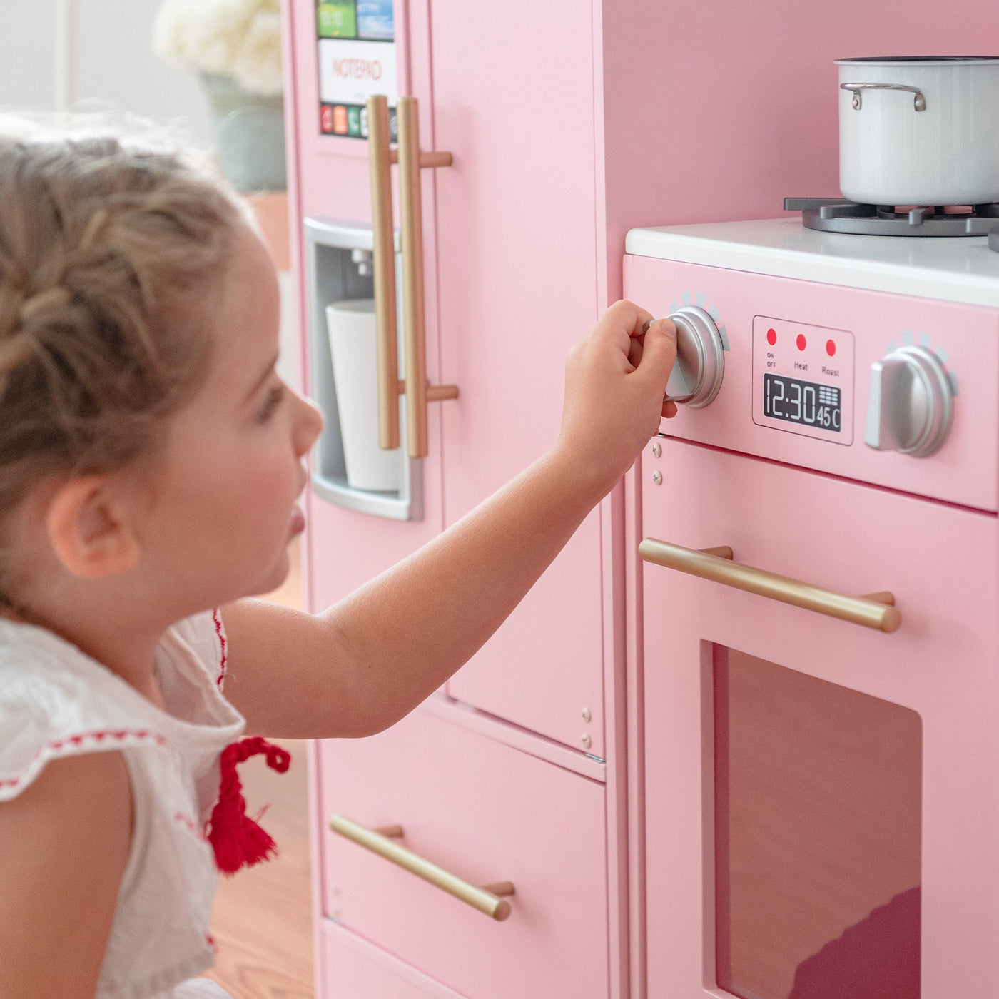 Teamson Kids Little Chef Charlotte Play Kitchen & Refrigerator Set, Pink