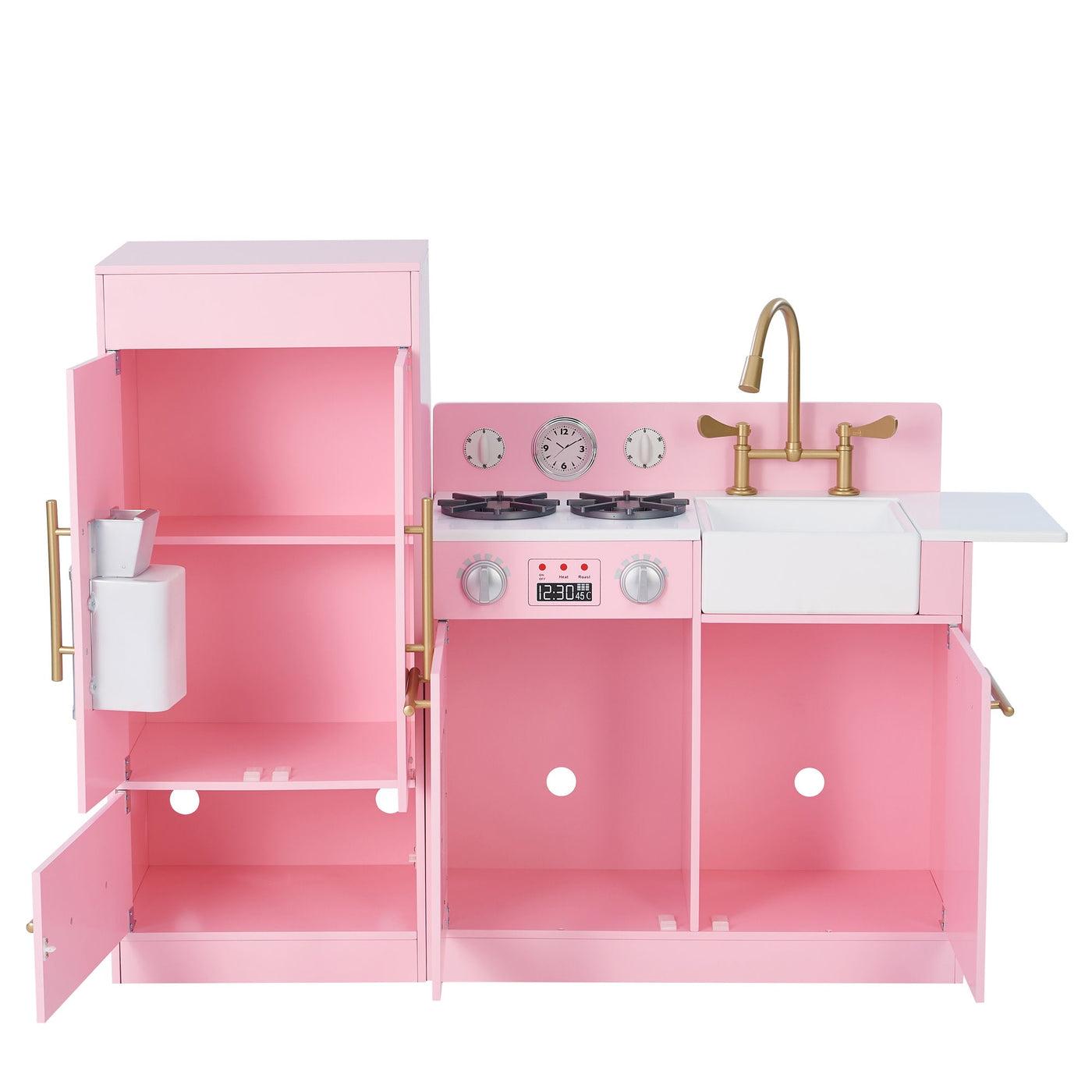 Teamson Kids Little Chef Charlotte Play Kitchen & Refrigerator Set, Pink