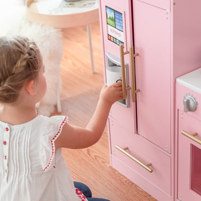 Teamson Kids Little Chef Charlotte Play Kitchen & Refrigerator Set, Pink