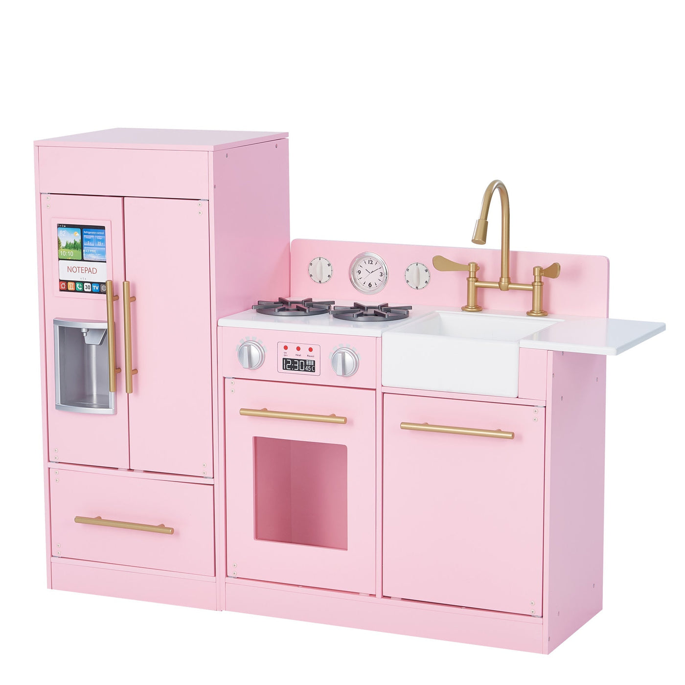 Teamson Kids Little Chef Charlotte Play Kitchen & Refrigerator Set, Pink