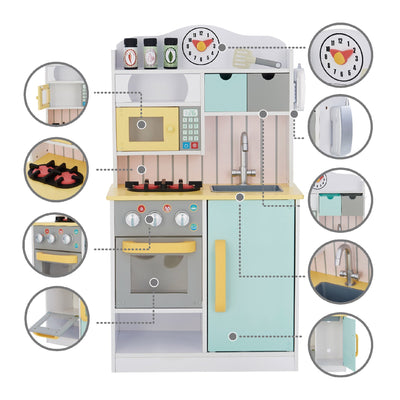 Teamson Kids Little Chef Florence Play Kitchen with Accessories, Multicolor