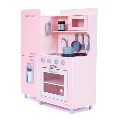 Teamson Kids Little Chef Mayfair Retro Play Kitchen with Accessories, Pink