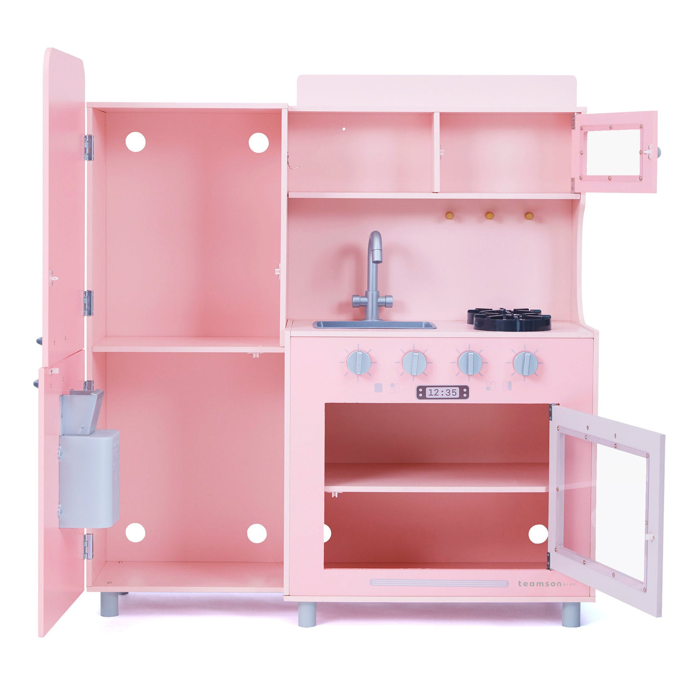 Teamson Kids Little Chef Mayfair Retro Play Kitchen with Accessories, Pink