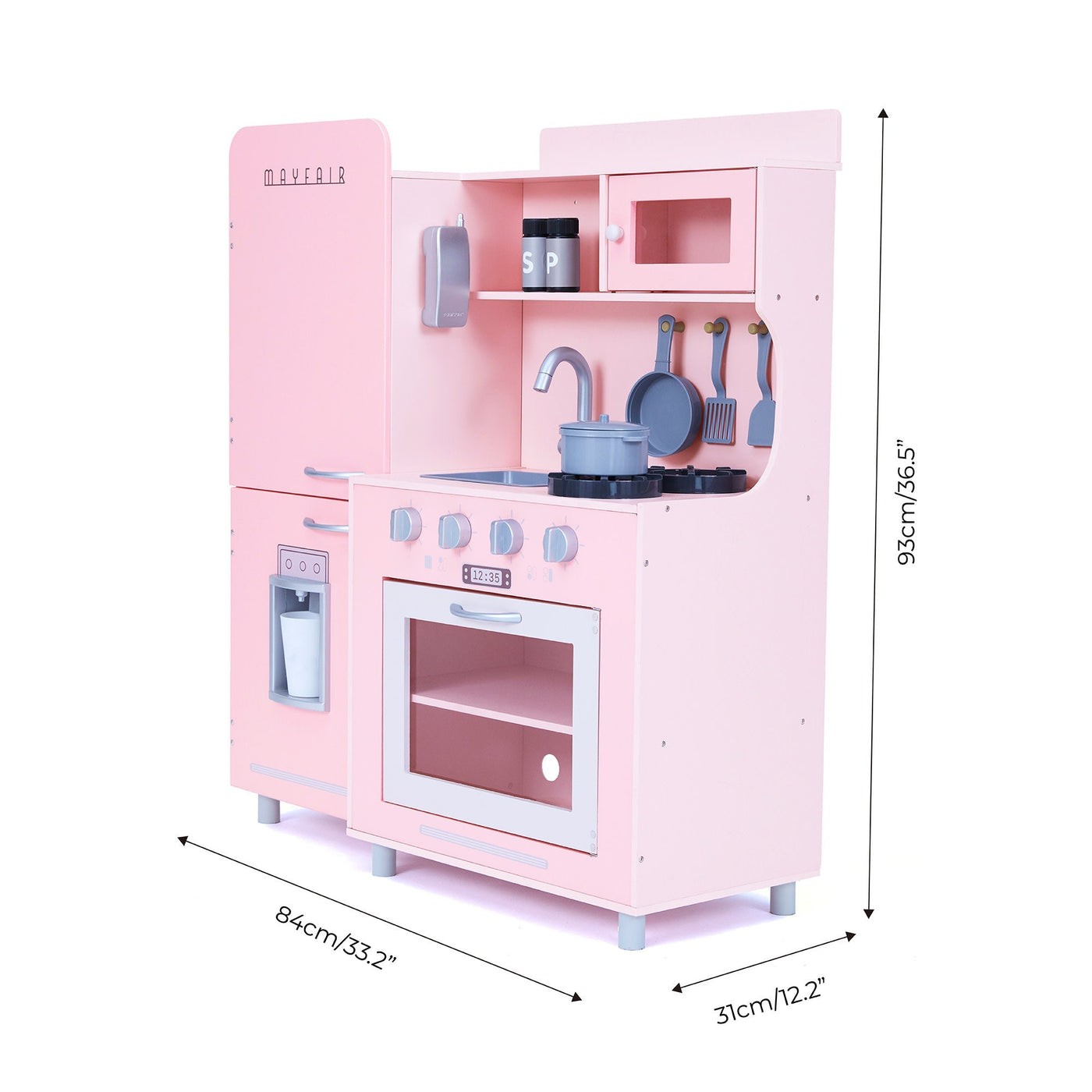 Teamson Kids Little Chef Mayfair Retro Play Kitchen with Accessories, Pink