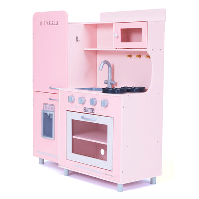 Teamson Kids Little Chef Mayfair Retro Play Kitchen with Accessories, Pink